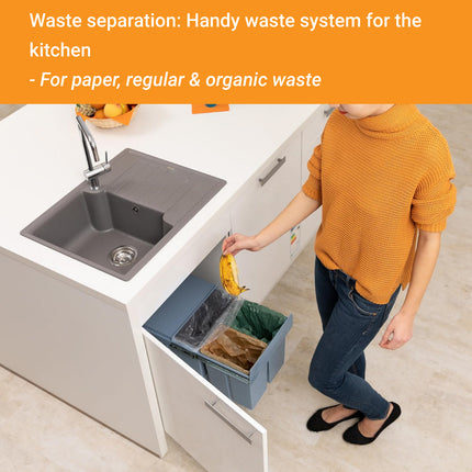 Kitchen Built In Pull Out Sorting Trash Can Space Saving Easy to Clean Durable