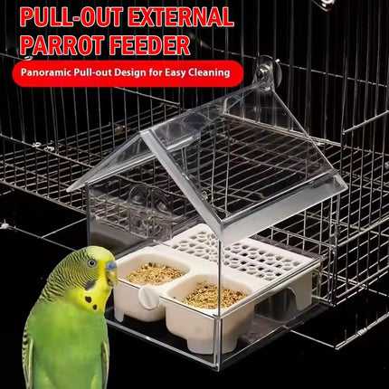 Puller-Out Transparent Parrot Feeder Easy Cleaning Feeding Training Playtime