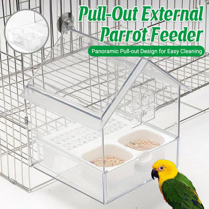 Puller-Out Transparent Parrot Feeder Easy Cleaning Feeding Training Playtime