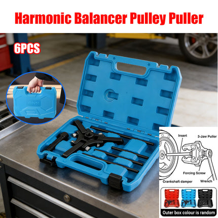 Harmonic Balancer Puller Tool Set Crankshaft Pulley Remover Kit 6PCS