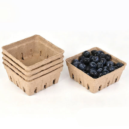 60PCS Pulp Fruit Box Eco Friendly Safe Reliable for Fruit Vegetable Storage Use