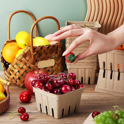 60PCS Pulp Fruit Box Eco Friendly Safe Reliable for Fruit Vegetable Storage Use