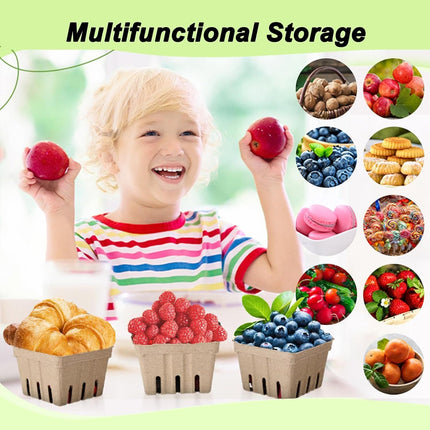60PCS Pulp Fruit Box Eco Friendly Safe Reliable for Fruit Vegetable Storage Use