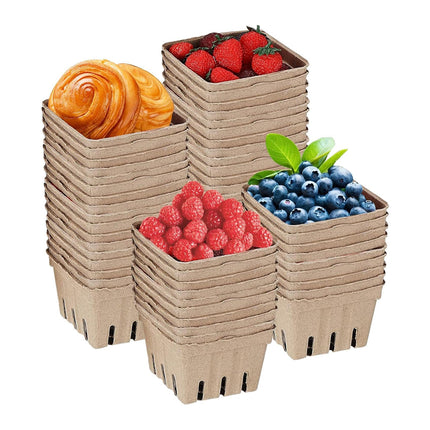 60PCS Pulp Fruit Box Eco Friendly Safe Reliable for Fruit Vegetable Storage Use