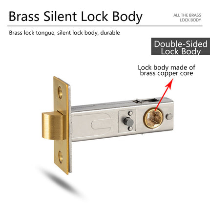 Pumpkin Door Lock Brass Invisible Bedroom Door Lock Indoor Privacy Security Lock