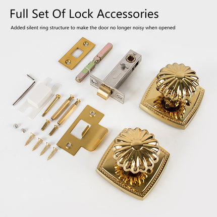 Pumpkin Door Lock Brass Invisible Bedroom Door Lock Indoor Privacy Security Lock