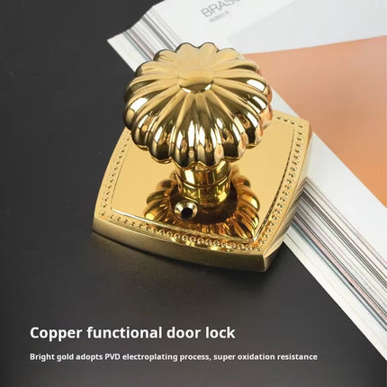 Pumpkin Door Lock Brass Invisible Bedroom Door Lock Indoor Privacy Security Lock