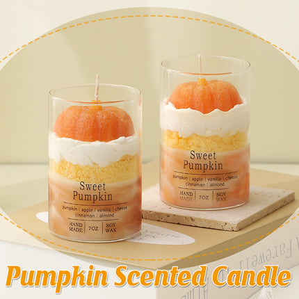 Scented Candle Cup Pumpkin Aroma Gift Jar 120g Orange Home Decoration Candle