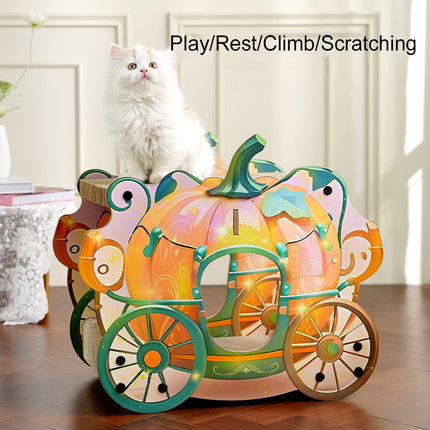Pumpkin Cat Cart Double Layer Cat Scratch Board Cat Bed Furniture For Sleeping
