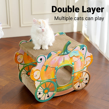 Pumpkin Cat Cart Double Layer Cat Scratch Board Cat Bed Furniture For Sleeping