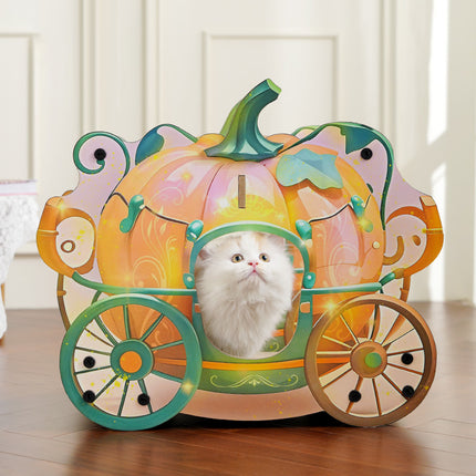 Pumpkin Cat Cart Double Layer Cat Scratch Board Cat Bed Furniture For Sleeping