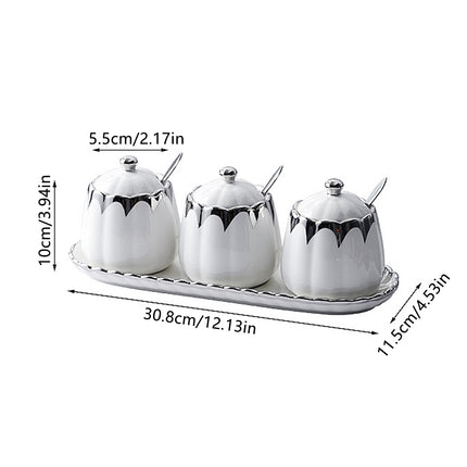 7pcs Seasoning Jars Kitchen Salt Spice Containers Storage Bottles For Condiment