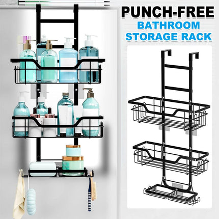Iron Over the Door Shower Caddy Bathroom Organizer Hook Holder Storage Rack