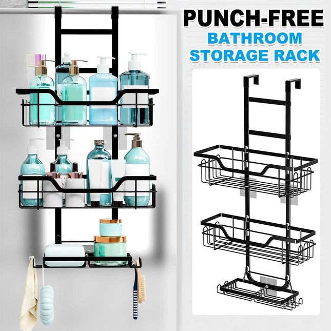 Iron Over the Door Shower Caddy Bathroom Organizer Hook Holder Storage Rack