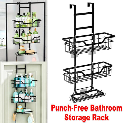 Iron Over the Door Shower Caddy Bathroom Organizer Hook Holder Storage Rack