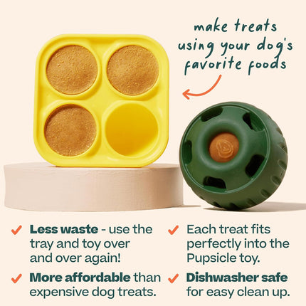 Dog Slow Feeder Treat Mold Silicone Chew Ball Set Non Toxic Frozen Treat Maker