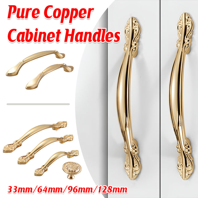 Light Luxury Wardrobe Handle Pure Copper European And American Brass Drawer Door Handle