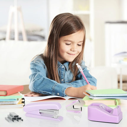 Purple Office Supplies Set Study Essentials Kit for Home School Office Daily Use