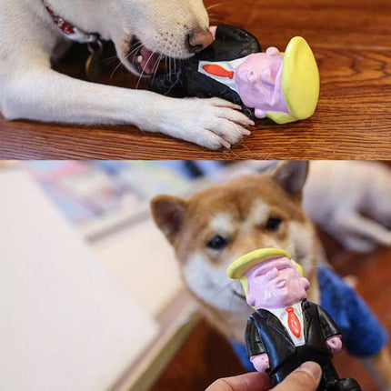Qmonster Pet Clay Latex Sound Dog Toy Trump Bite Puppy Pup Molars