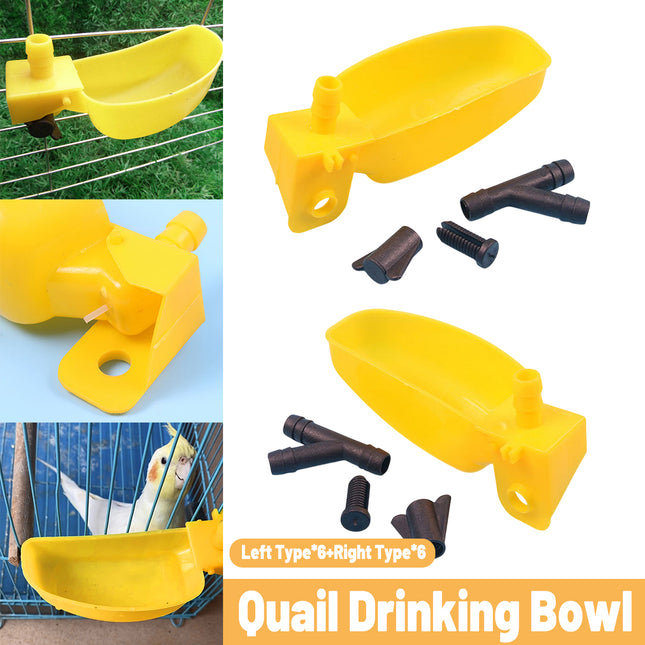 Bird Water Dispenser Set 12PCS Plastic Feeder Cups for Quail Pigeon Cage Bowl