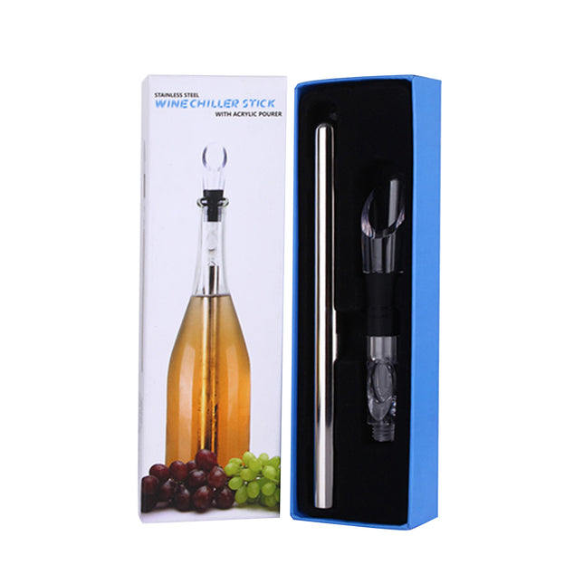 Stainless Steel Wine Chiller Stick Beer Cooling Rod Quick Freeze Pourer Tool