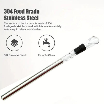 Stainless Steel Wine Chiller Stick Beer Cooling Rod Quick Freeze Pourer Tool