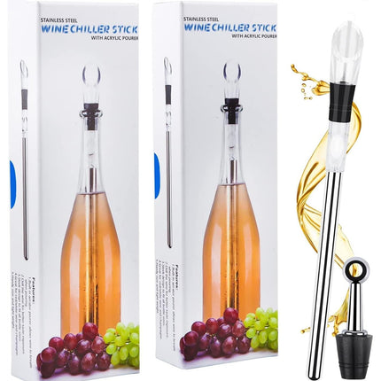 Stainless Steel Wine Chiller Stick Beer Cooling Rod Quick Freeze Pourer Tool