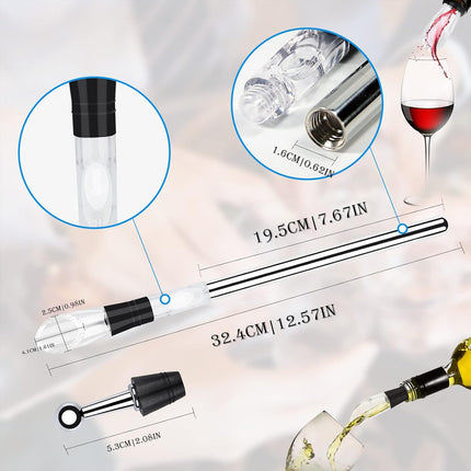 Stainless Steel Wine Chiller Stick Beer Cooling Rod Quick Freeze Pourer Tool