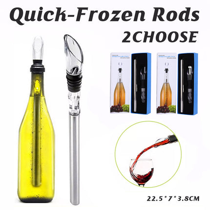 Stainless Steel Wine Chiller Stick Beer Cooling Rod Quick Freeze Pourer Tool