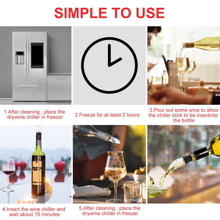 Stainless Steel Wine Chiller Stick Beer Cooling Rod Quick Freeze Pourer Tool