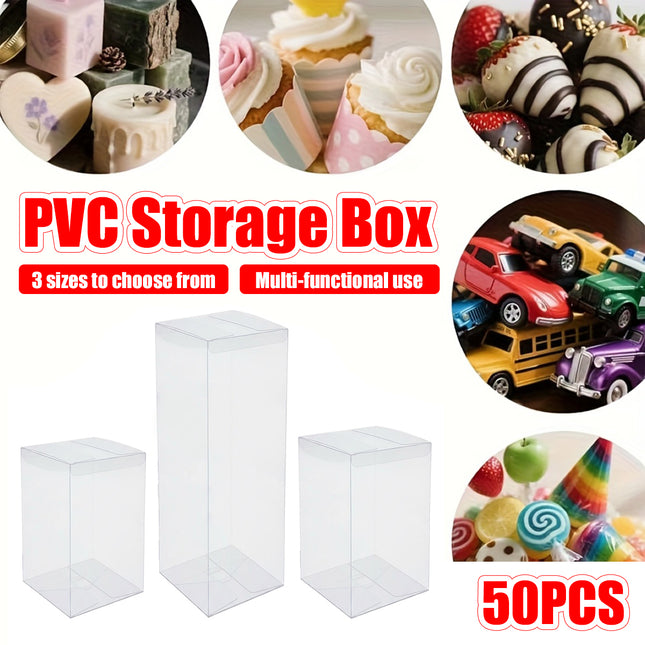 50PCS Clear Gift Box Packaging Birthday Wedding Party Craft Display Favour Box