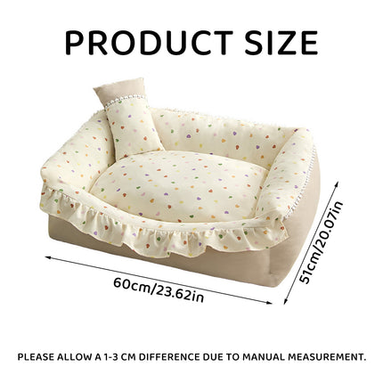 Washable Dog Bed Cat Bed Soft Comfortable Pet Cushion Detachable Cover Design