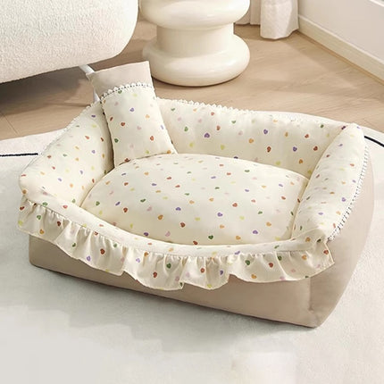 Washable Dog Bed Cat Bed Soft Comfortable Pet Cushion Detachable Cover Design
