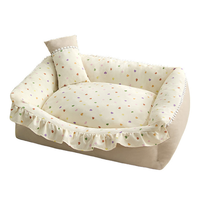 Washable Dog Bed Cat Bed Soft Comfortable Pet Cushion Detachable Cover Design