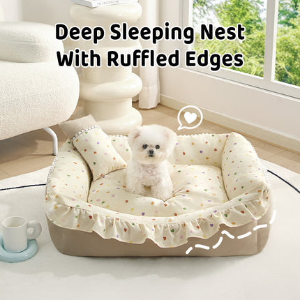 Washable Dog Bed Cat Bed Soft Comfortable Pet Cushion Detachable Cover Design