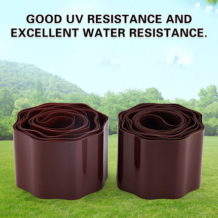 Brown Garden Landscape Edging Border Flexible Lawn Fence Roll Outdoor Decor