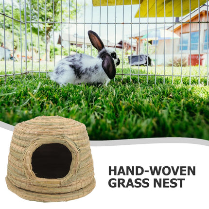 Rabbit Grass Nest Small Pet Breeding Hideout Natural Straw House For Hamster Use