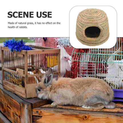 Rabbit Grass Nest Small Pet Breeding Hideout Natural Straw House For Hamster Use