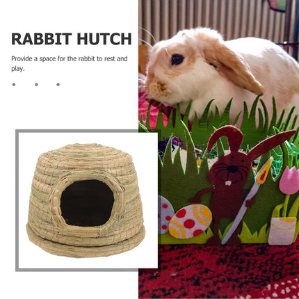 Rabbit Grass Nest Small Pet Breeding Hideout Natural Straw House For Hamster Use