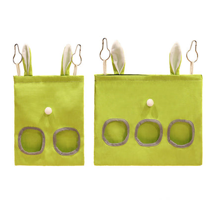 Small Pet Hay Feeding Bag Hanging Design Durable Canvas Material Dustproof