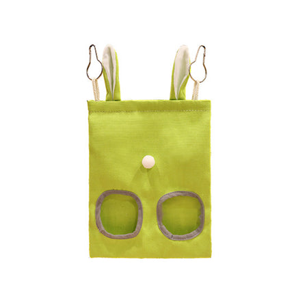 Small Pet Hay Feeding Bag Hanging Design Durable Canvas Material Dustproof