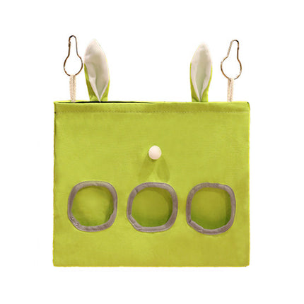 Small Pet Hay Feeding Bag Hanging Design Durable Canvas Material Dustproof