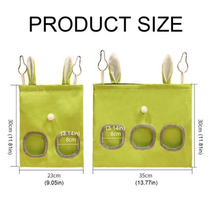 Small Pet Hay Feeding Bag Hanging Design Durable Canvas Material Dustproof