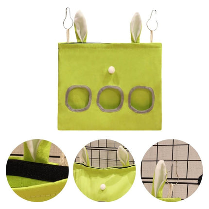 Small Pet Hay Feeding Bag Hanging Design Durable Canvas Material Dustproof