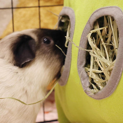 Small Pet Hay Feeding Bag Hanging Design Durable Canvas Material Dustproof