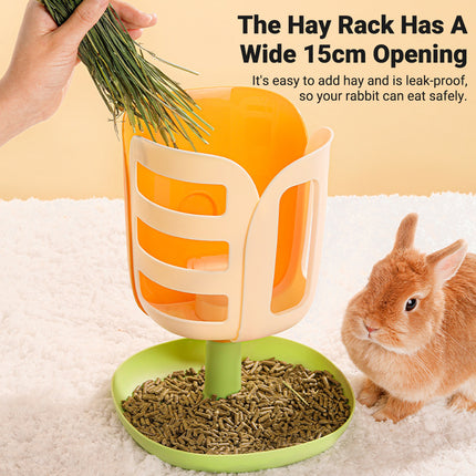 Rabbit Hay Rack Feeder Hay Bowl Food Container Anti Waste Easy Clean Durable