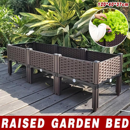 Outdoor Rectangular Balcony Vegetable Planter Box Garden Flower Planting