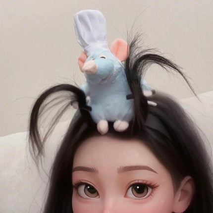 Hairband Cute Plush Mouse Face Wash Hairpin Bundle Cute Headwear