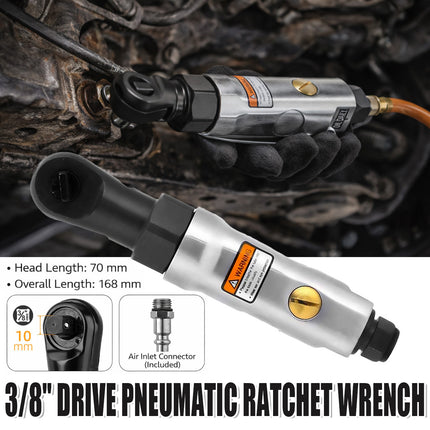 Air Ratchet Wrench 3/8 Drive Compact Pneumatic Tool Auto Repair Use