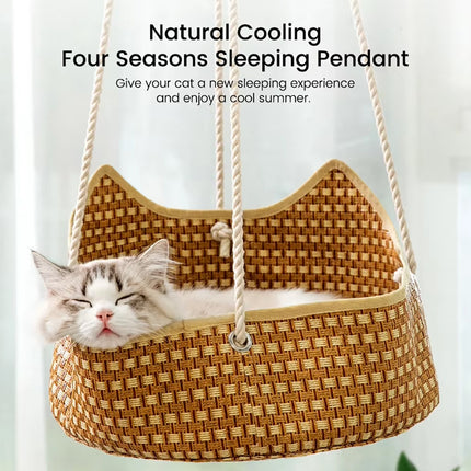 Hand Woven Spring Summer Cat Hammock For Cats Breathable Cool Durable Pet Bed
